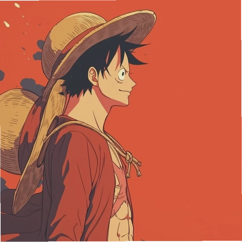 Ảnh anime Luffy dễ thương với nụ cười tươi tắn