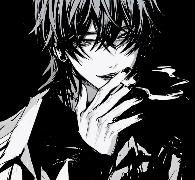 Ảnh anime nam trắng đen với ánh sáng hắt qua cửa sổ