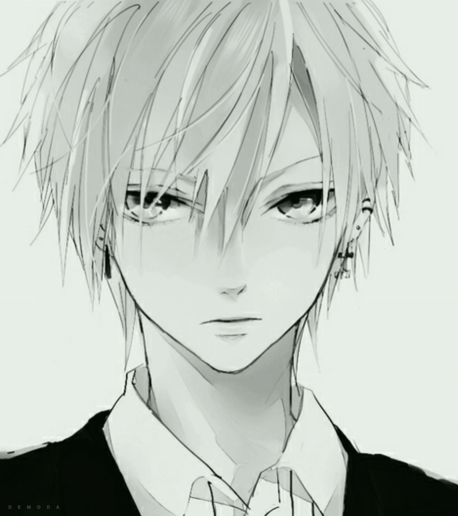 Ảnh anime nữ trắng đen thể hiện vẻ đẹp trầm lắng và tinh tế