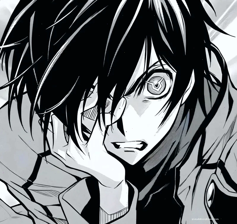 Ảnh anime trắng đen nam với biểu cảm cuốn hút