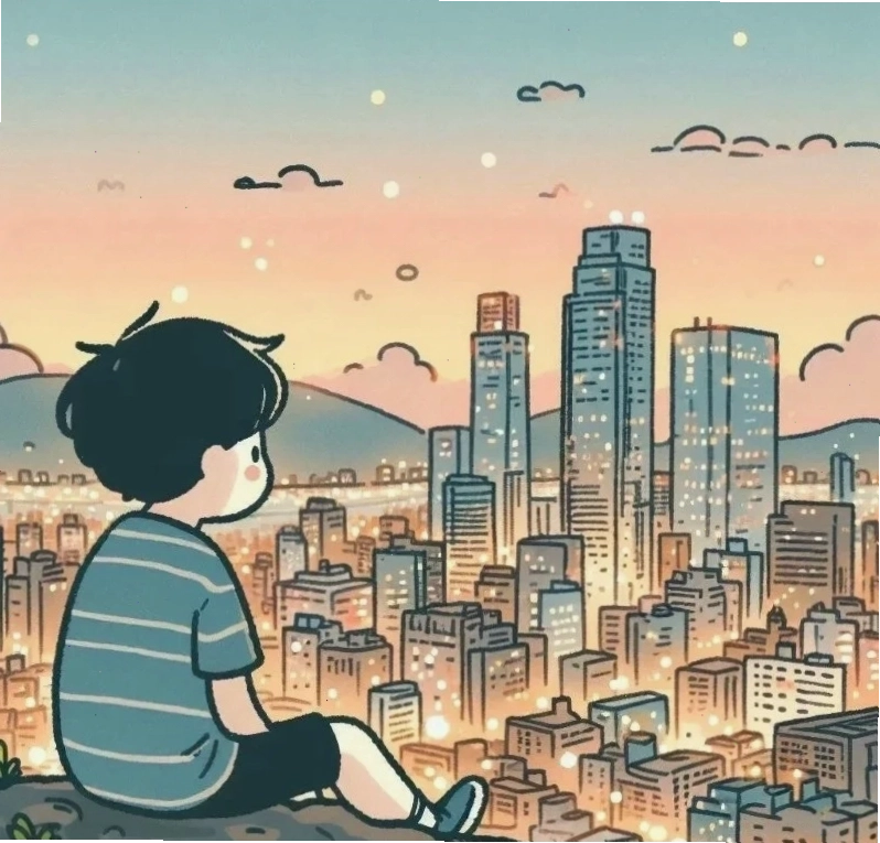 Ảnh chibi nam thể hiện sự mệt mỏi với đôi mắt lim dim và biểu cảm lơ đãng