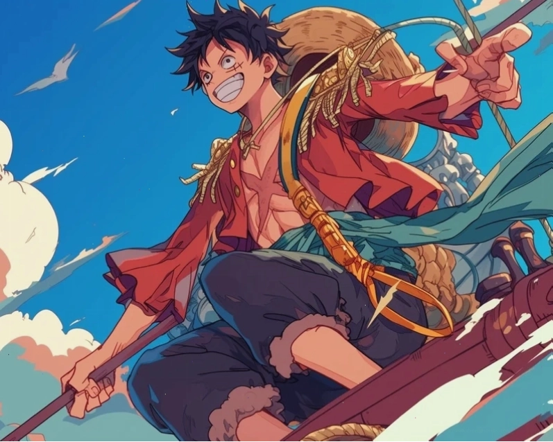 Ảnh Luffy phong cách mạnh mẽ và quyết đoán