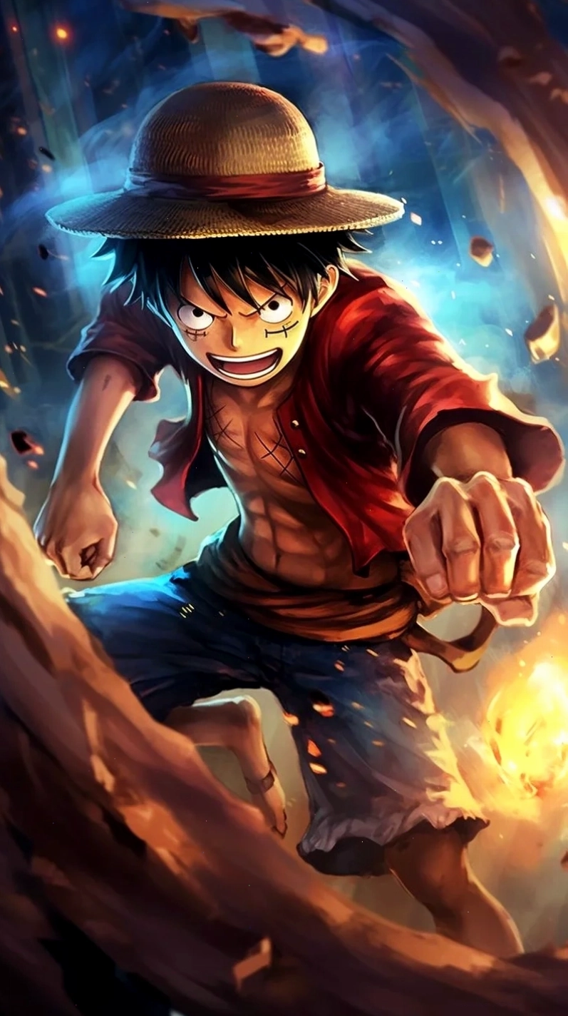 Ảnh Luffy với trang phục chiến đấu quen thuộc