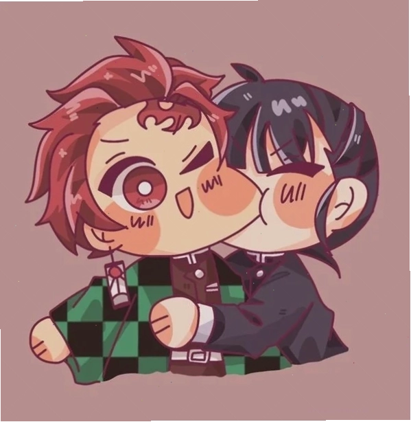 Ảnh Tanjiro chibi cầm bó hoa