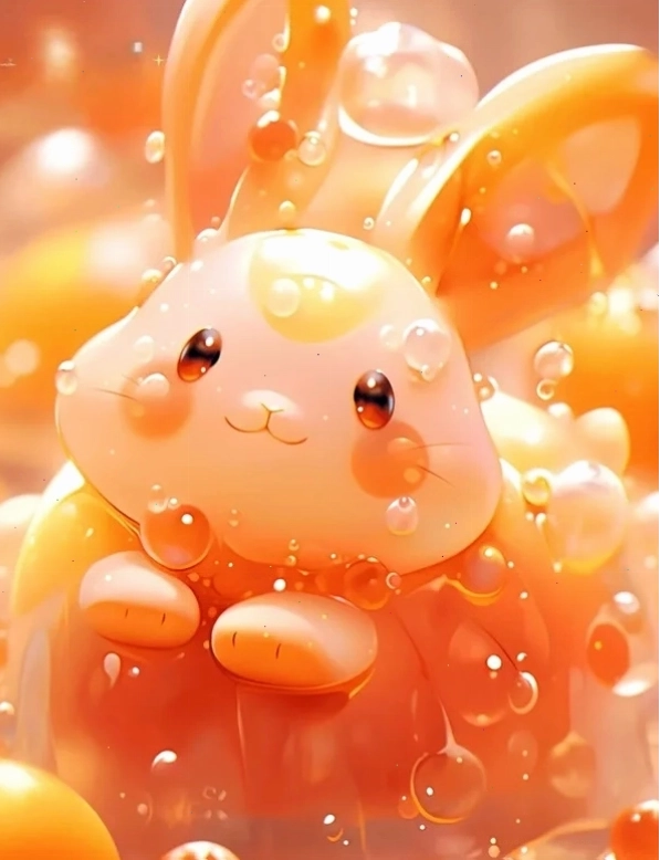 Ảnh thỏ chibi với nét vẽ tinh tế