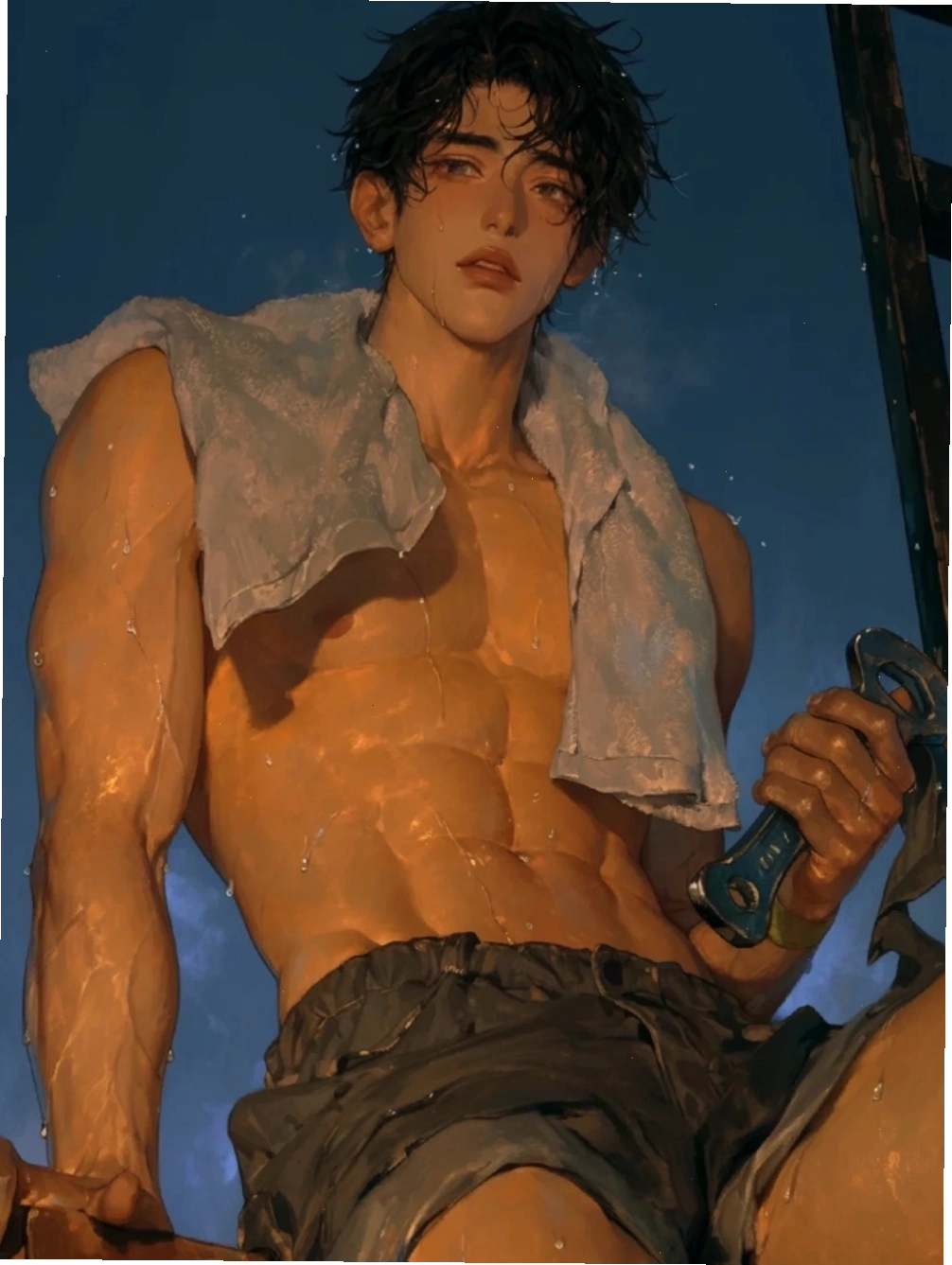 anime 6 múi với nét đẹp pha trộn giữa nam tính và dịu dàng