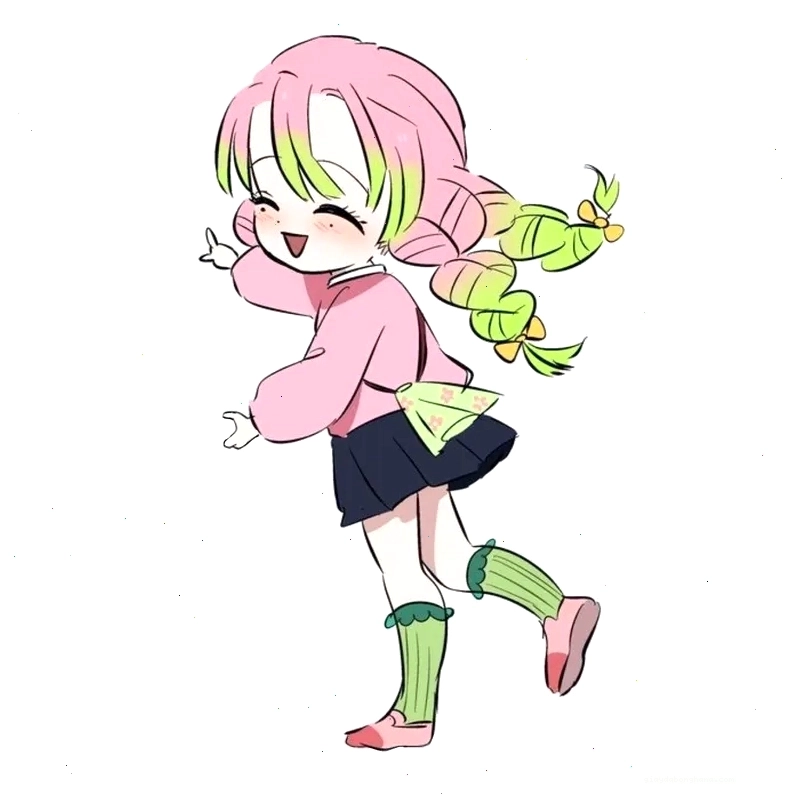 Anime chibi Mitsuri trong thế giới Demon Slayer