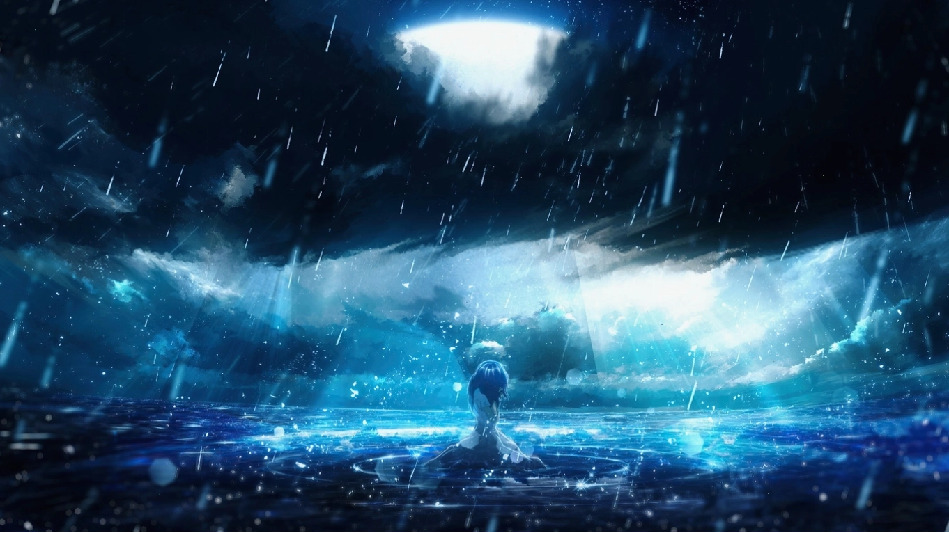 Anime girl 4K với không khí trầm buồn