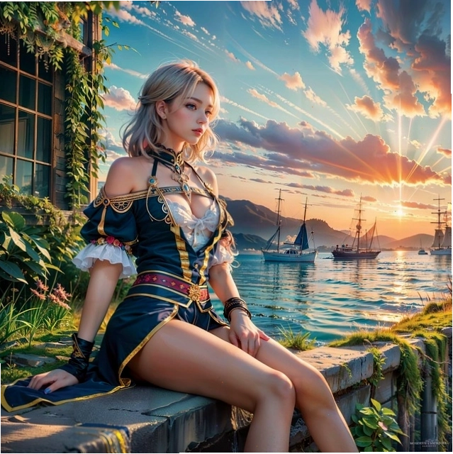 Anime girl với vẻ ngoài trầm tư