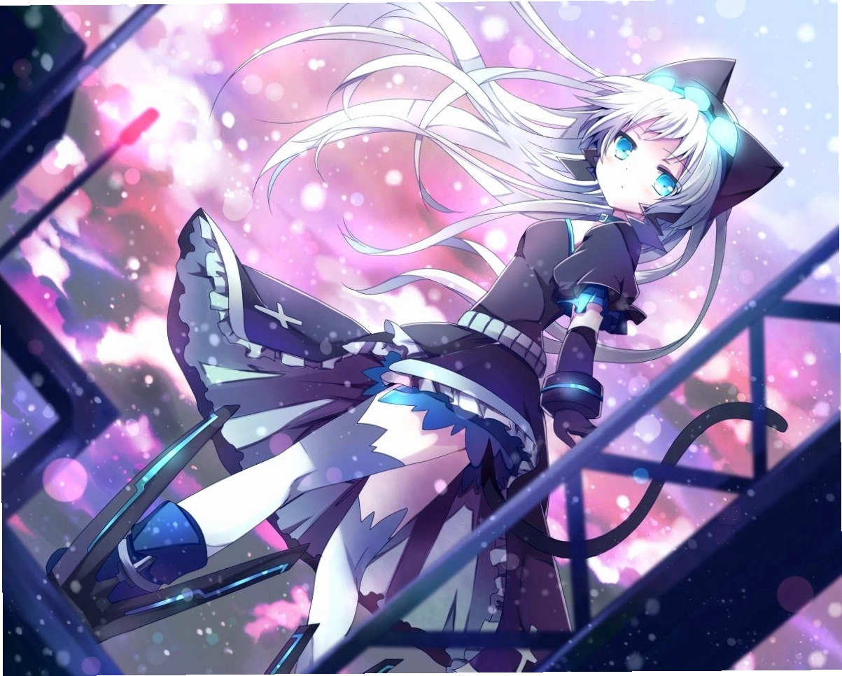 Anime Neko Girl Wallpaper với phong cách anime cổ điển