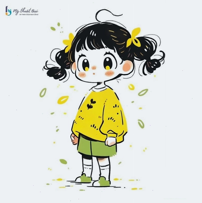 Anime nữ chibi đáng yêu trong trang phục học sinh