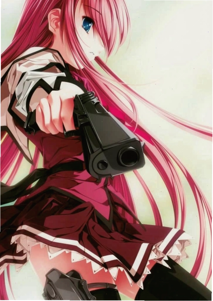 Anime nữ sát thủ với trang phục và ánh mắt bí ẩn