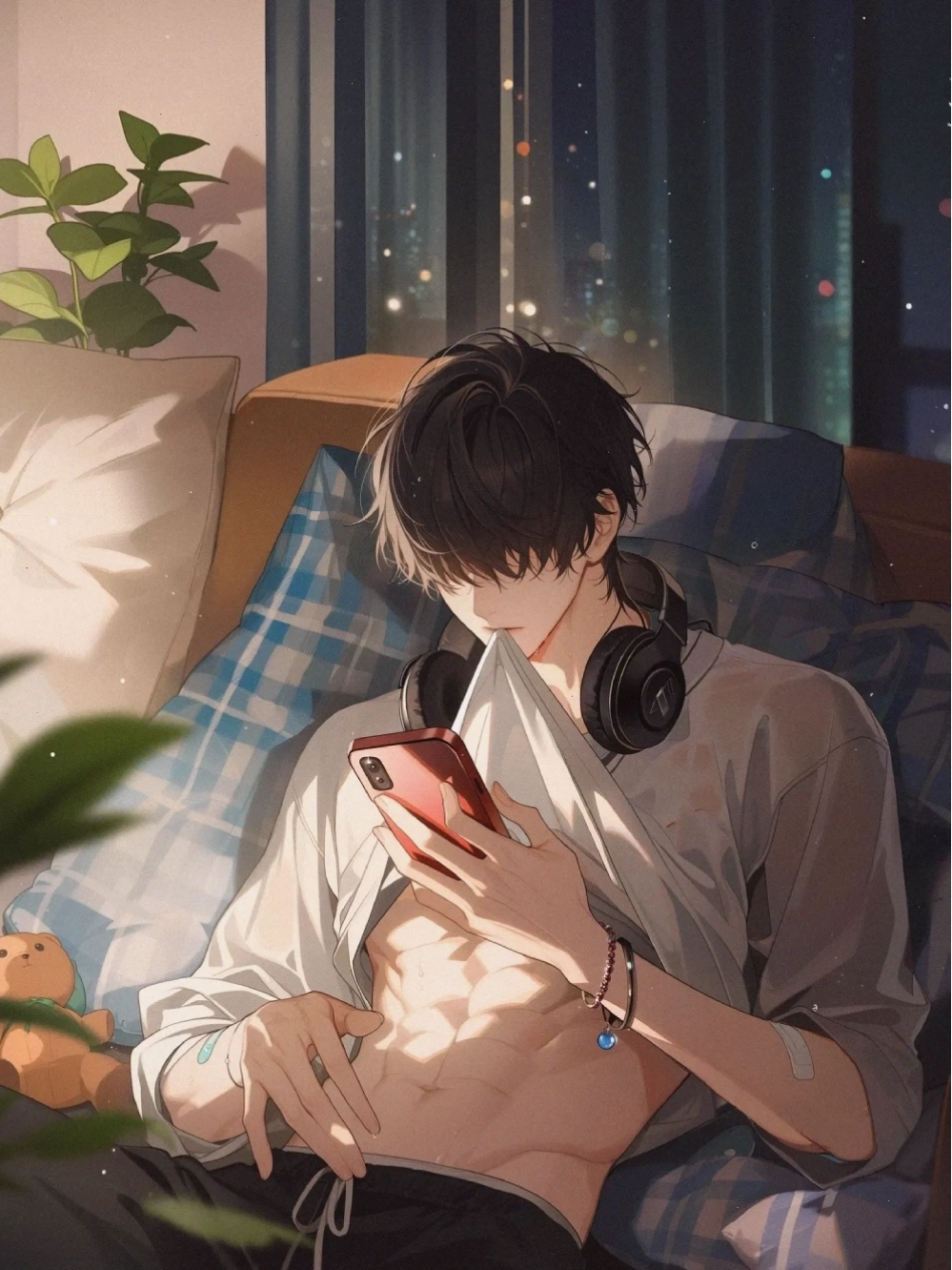 Anime trai đẹp 6 múi với trang phục thường ngày, vẻ ngoài thư sinh