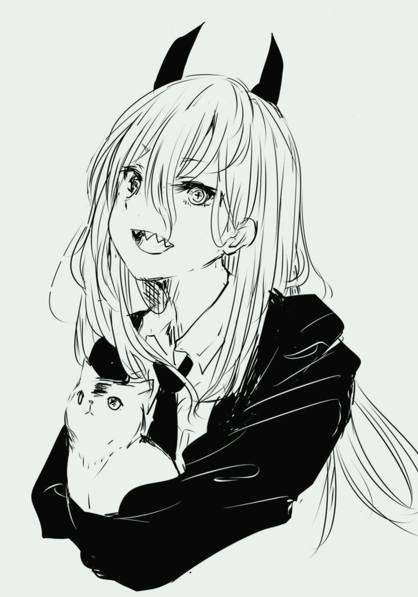 Avatar anime đen trắng phát sáng với hiệu ứng ma mị