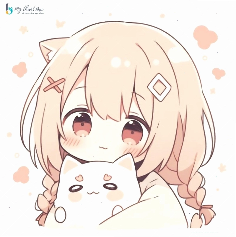 Avatar anime nữ chibi với trang phục học sinh dễ thương