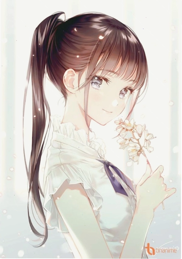 Avatar anime nữ với đôi mắt to tròn và biểu cảm ngây thơ