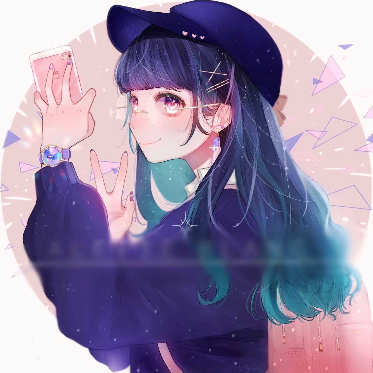 Avatar anime nữ với trang phục và kiểu tóc ấn tượng