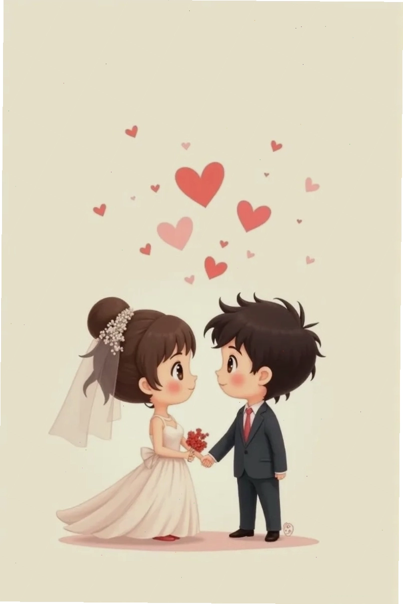 Avatar đôi cô dâu chú rể chibi cực xinh