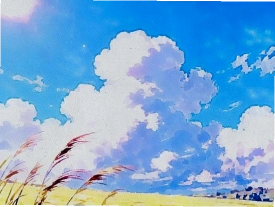 Avatar nam anime ngầu với phong cảnh hùng vĩ phía sau