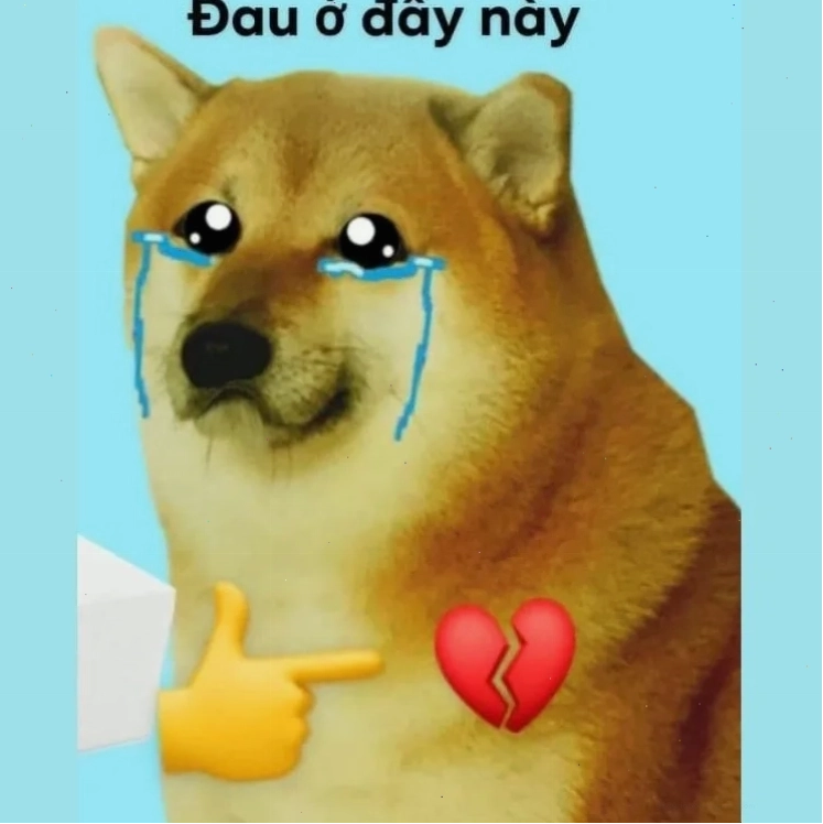 Biến thể meme "Đau ở đây này" với biểu cảm hài hước hơn