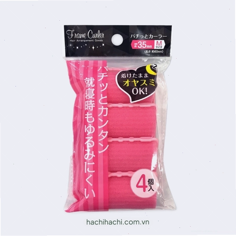 Bộ 4 cái lô uốn tóc Mitsuki kích thước 3.5cm tạo kiểu tóc bồng bềnh