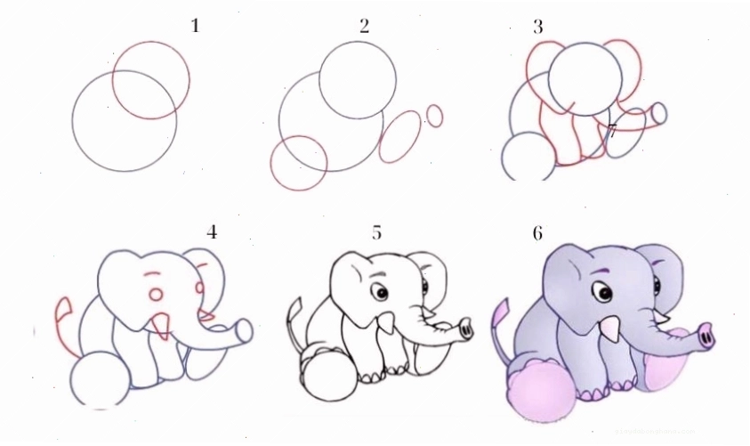 Cách vẽ voi chibi đơn giản cho trẻ mới bắt đầu