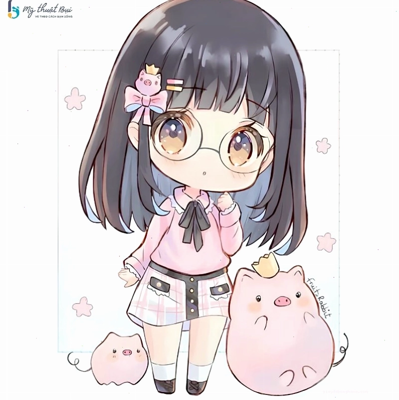 Cận cảnh đôi mắt to tròn và long lanh của nhân vật chibi