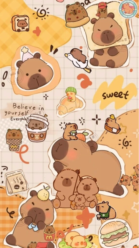 Capybara bộ đôi vô tri tận hưởng buổi sáng