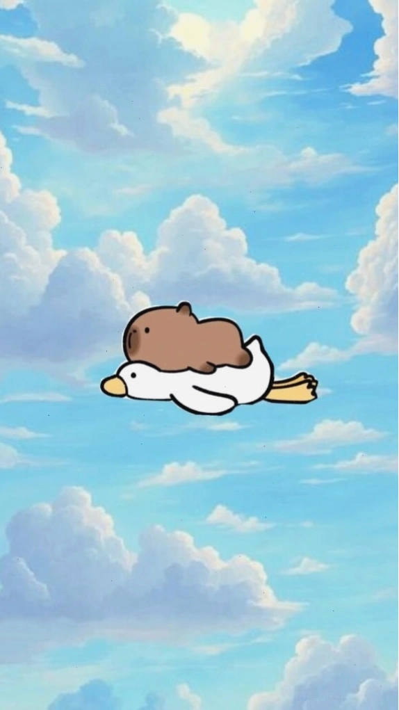 Capybara lướt mây trắng vô tư