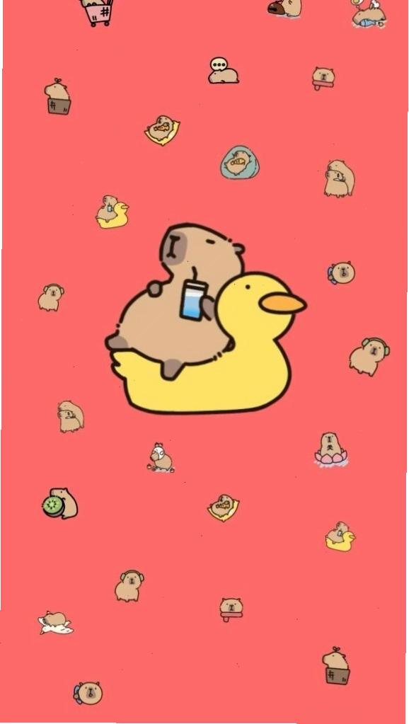 Capybara thư giãn trên phao vịt, vẻ mặt thư thái