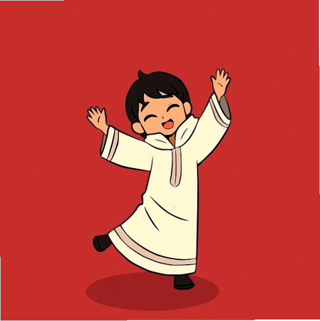 Cậu bé hoạt hình với nét vẽ đơn giản