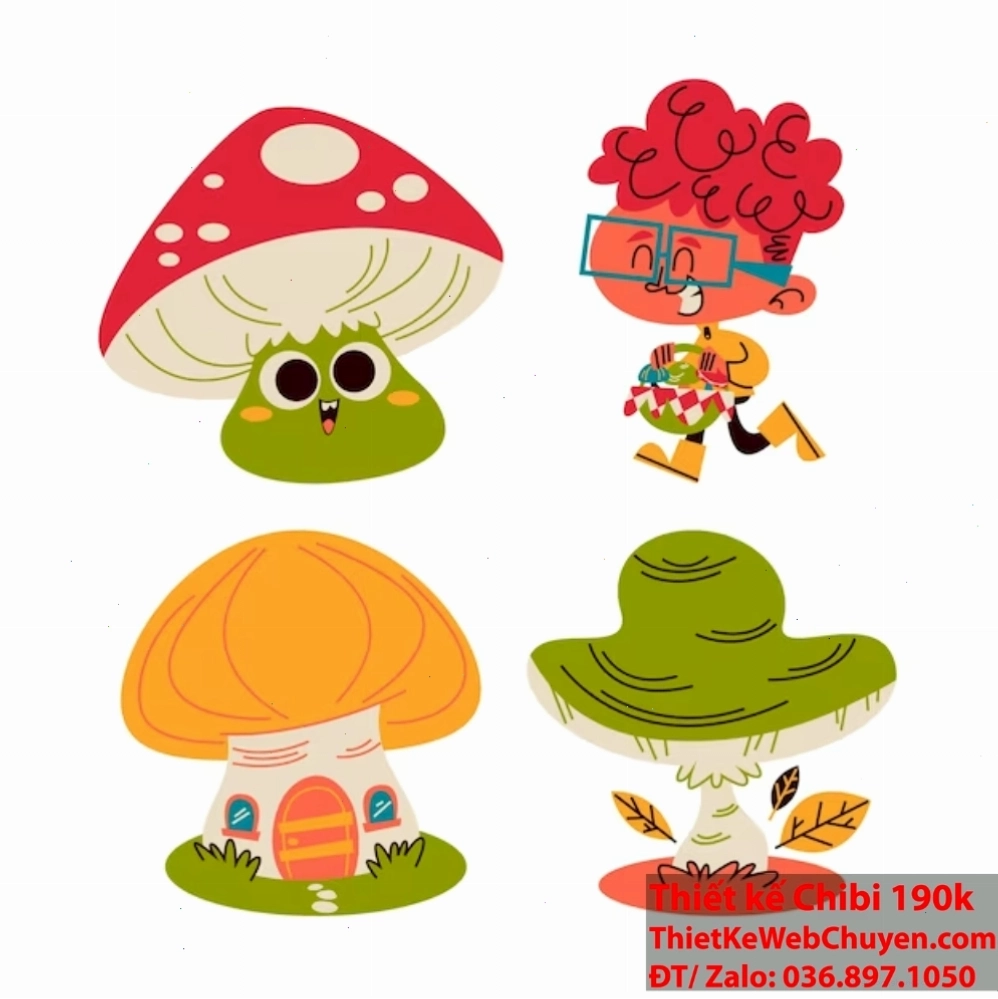 Cây nấm chibi mang lại sự tươi mới cho không gian nội thất