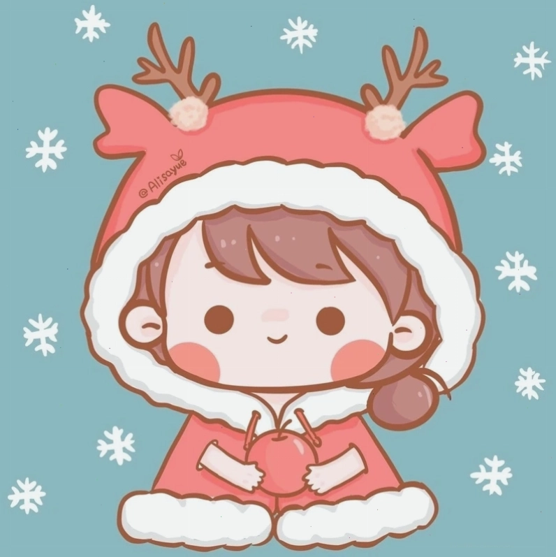 Cây thông Noel chibi với phong cách vẽ độc đáo