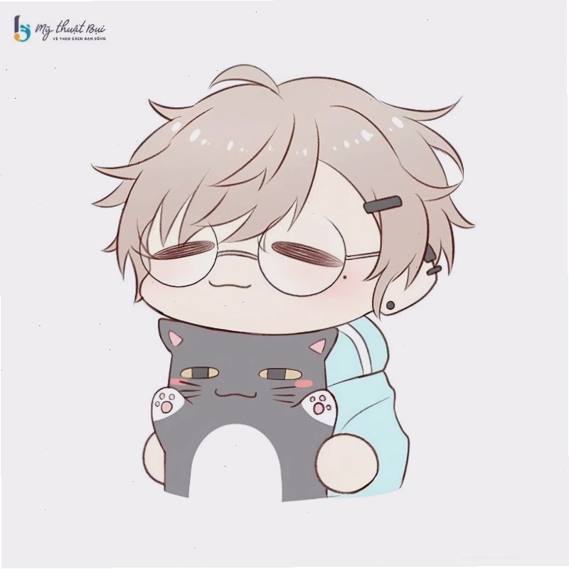 Chàng trai anime chibi với phong cách thể thao