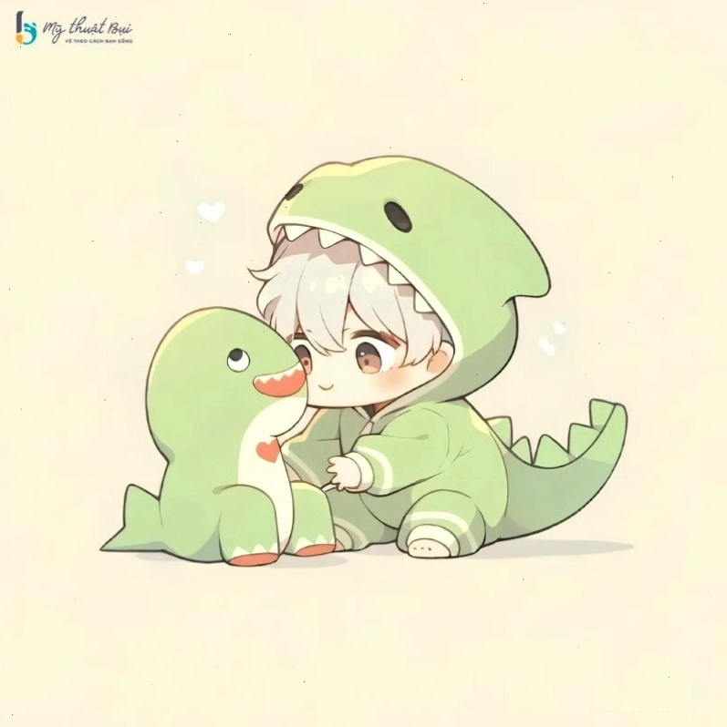 Chàng trai chibi vận động viên với trang phục thể thao