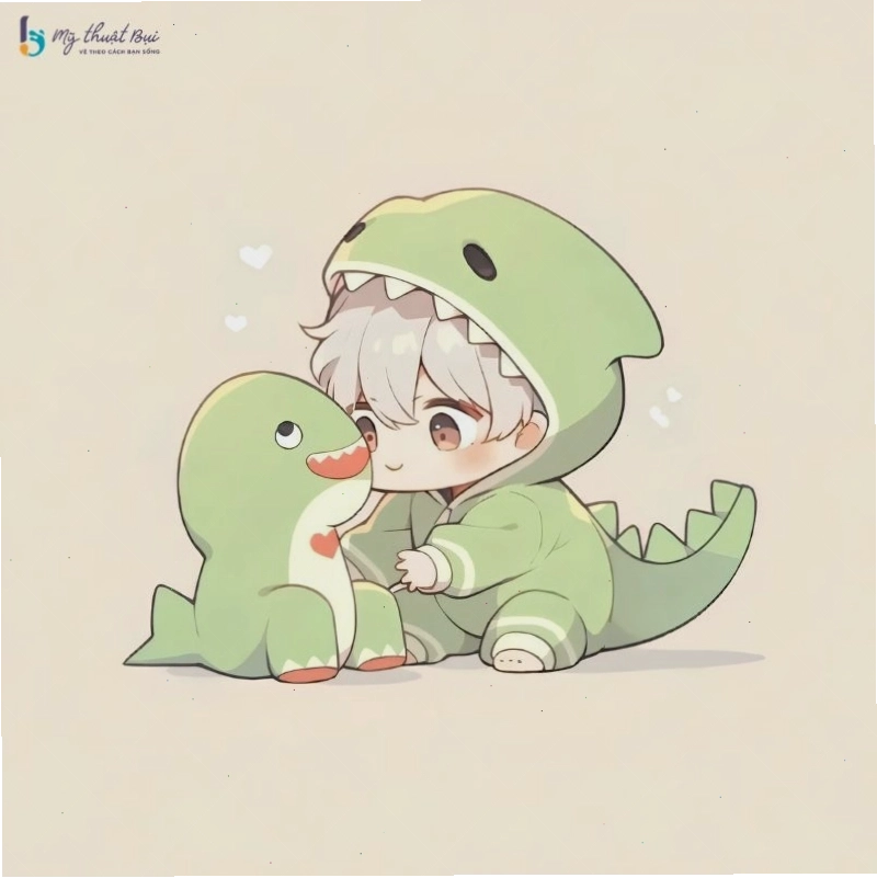 Chàng trai chibi với nụ cười rạng rỡ