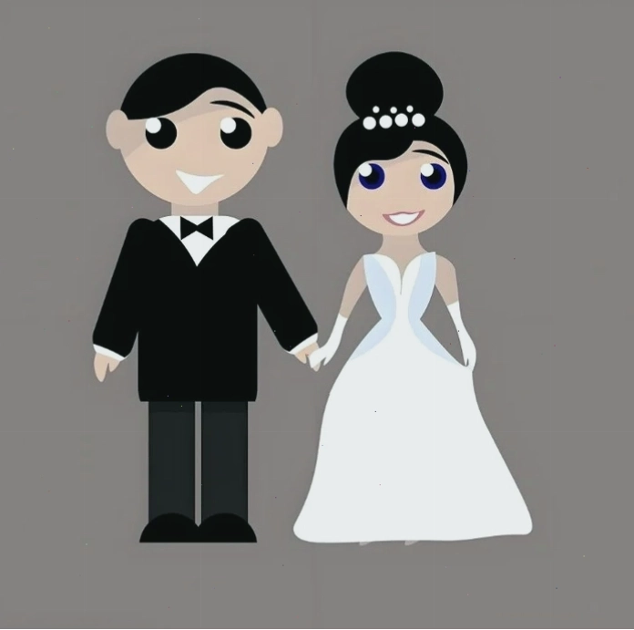 Chibi cô dâu chú rể đơn giản nhưng tinh tế