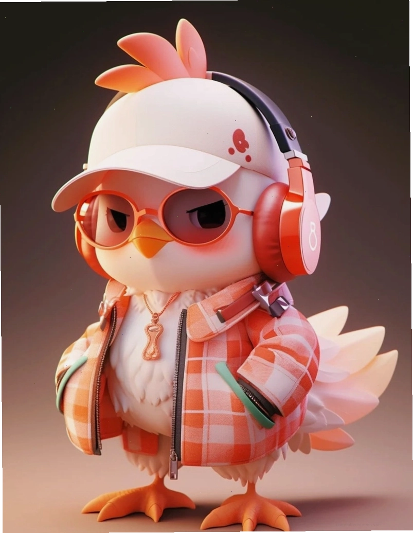 Chibi con gà đeo kính râm to