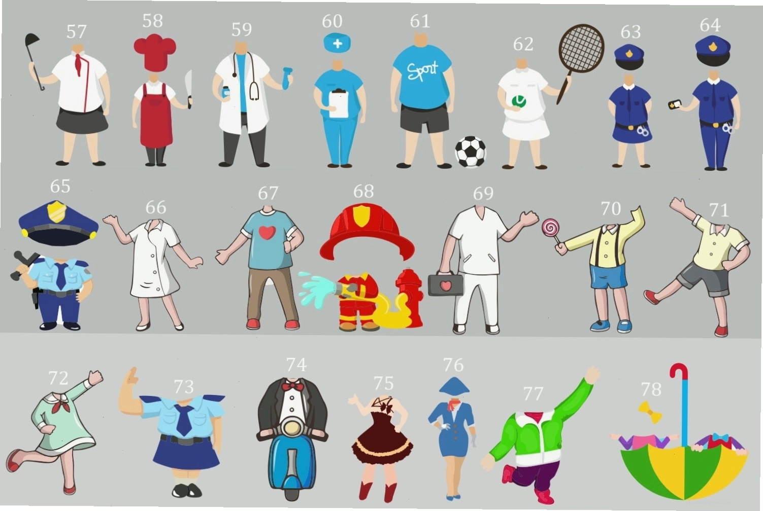 Chibi em bé với trang phục đáng yêu