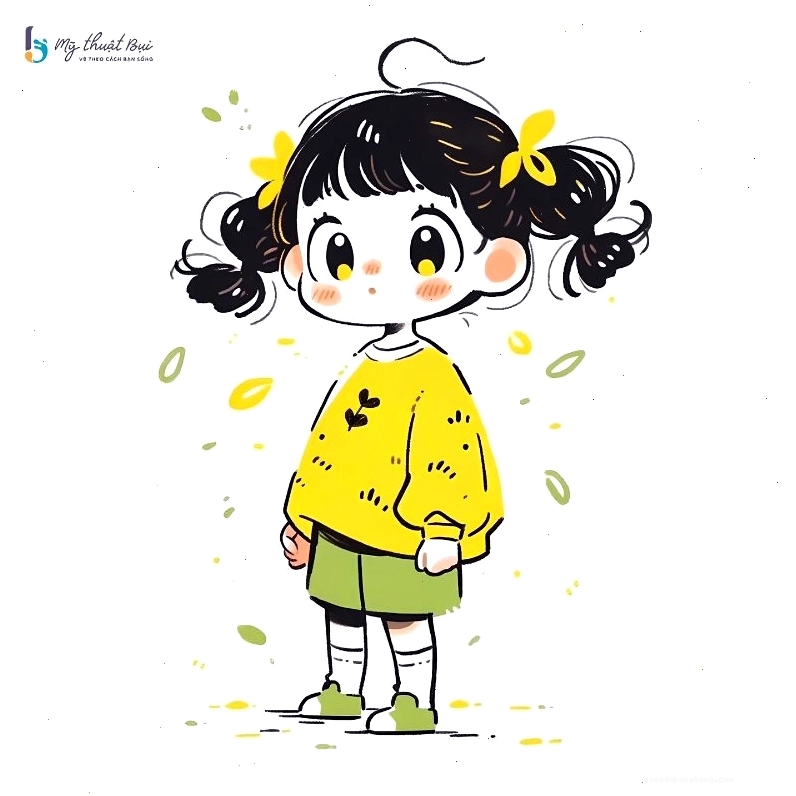 Chibi nữ trong trang phục học sinh dễ thương
