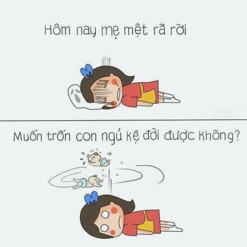 Chibi với vẻ mặt áp lực, thể hiện sự mệt mỏi vì công việc dồn dập