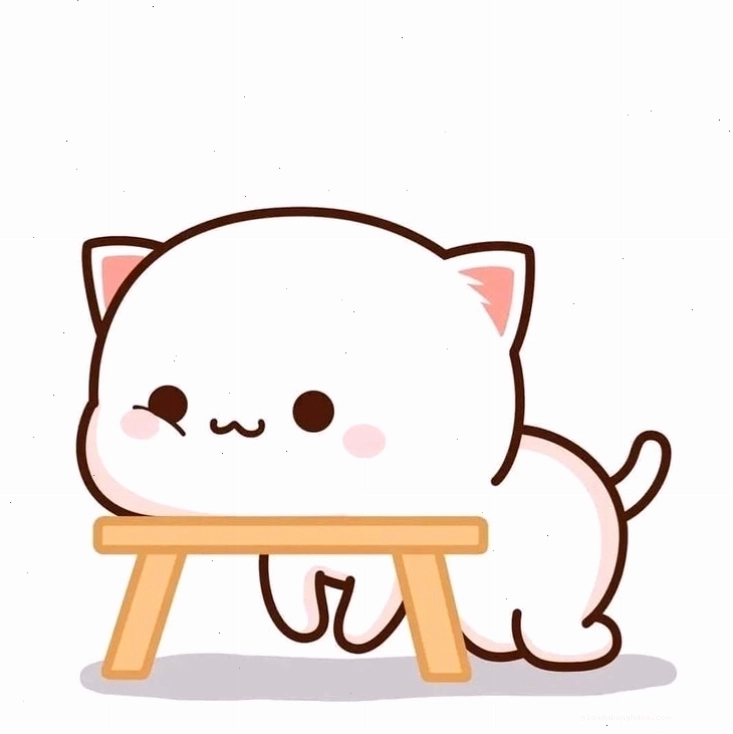 Chú mèo chibi màu hồng dễ thương