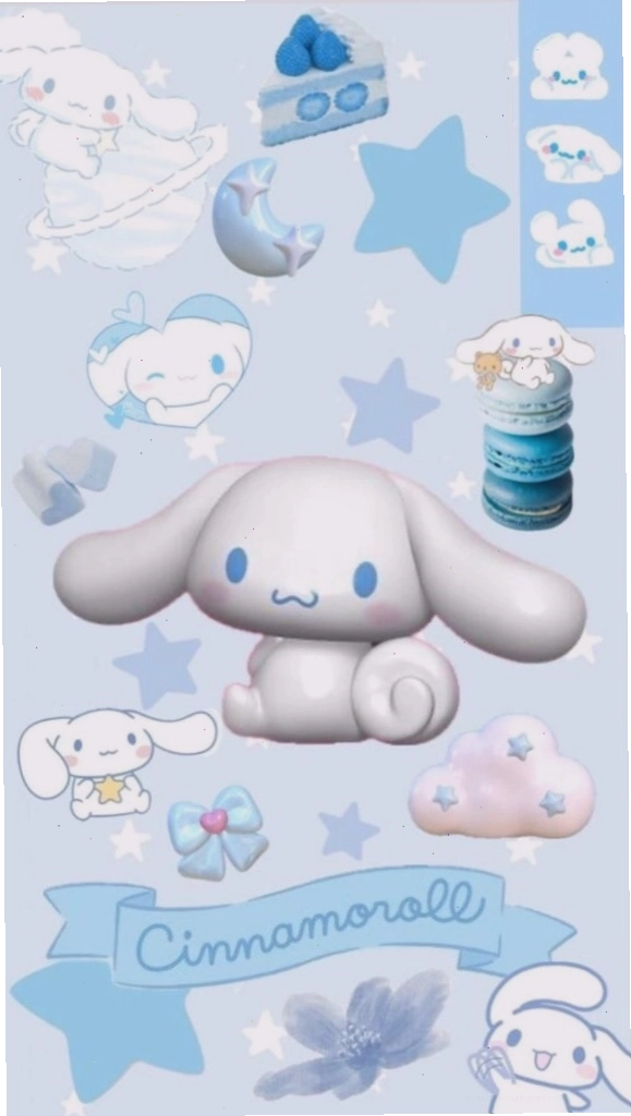 Cinnamoroll phong cách sticker màu xanh baby cực dễ thương