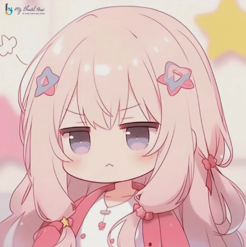 Cô gái anime chibi mặc váy trắng tinh khôi