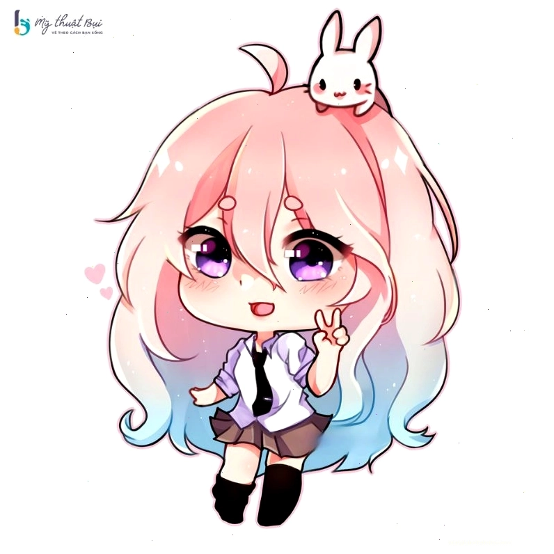 Cô gái anime chibi trong trang phục truyền thống
