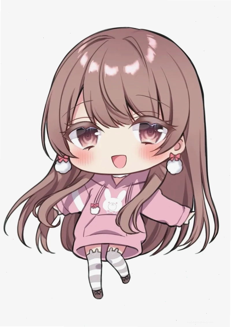 Cô gái chibi anime với trang phục ấn tượng