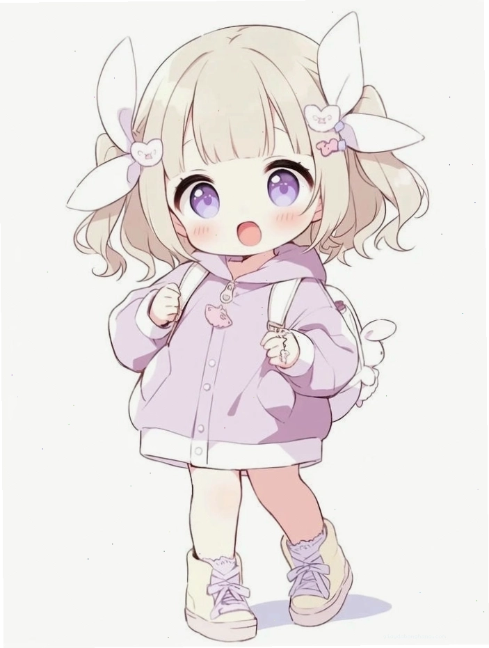 Cô gái chibi dễ thương với trang phục mùa hè