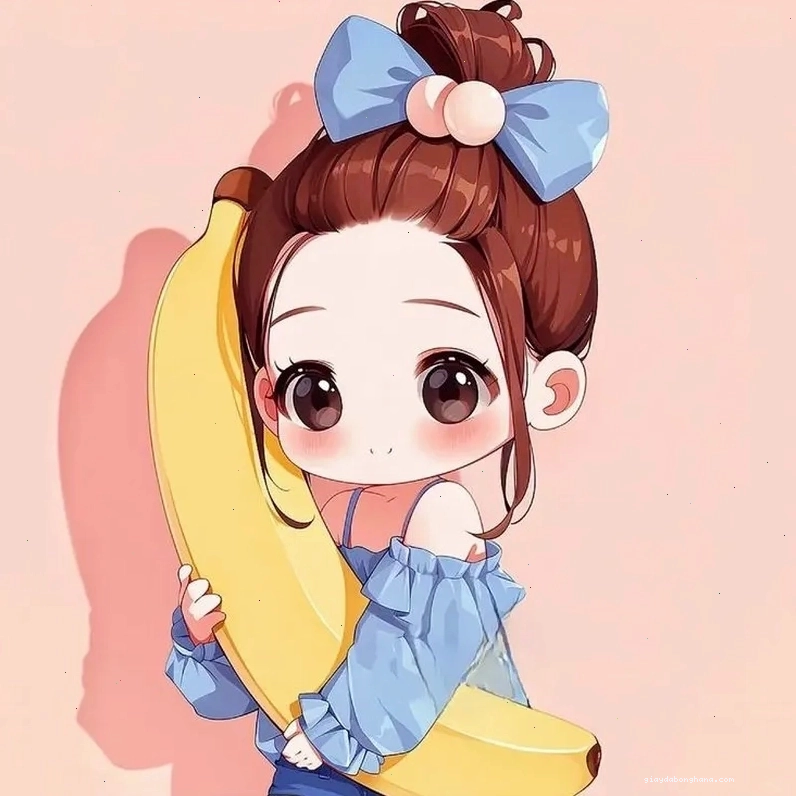 Cô gái chibi đơn giản với biểu cảm nhẹ nhàng