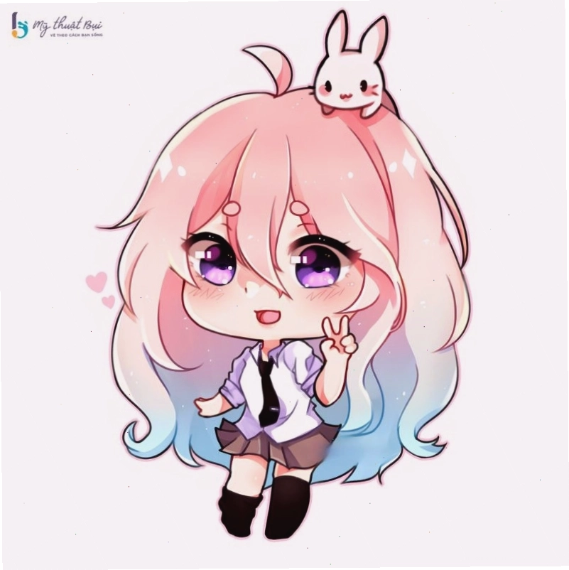 Cô gái chibi mặc đồ thể thao, thể hiện sự năng động