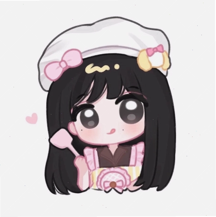 Cô gái chibi tóc dài với trang phục dễ thương